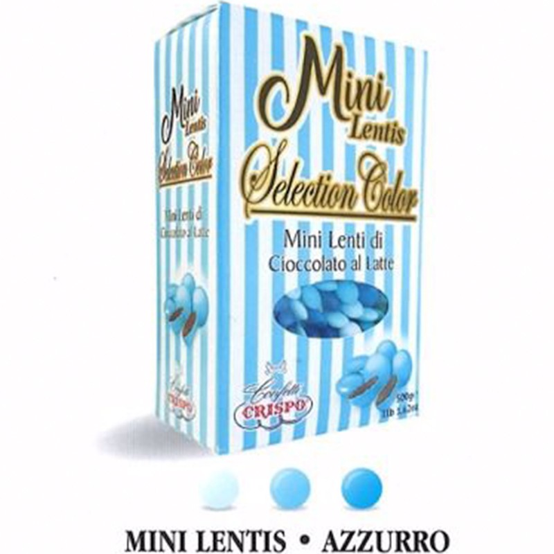 Confetti Crispo Mini Lentis Selection Color Celesti- Mini lenticchie di cioccolato al latte