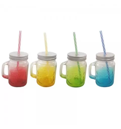 BARATTOLI COLORATI - IN VETRO CON CANNUCCIA