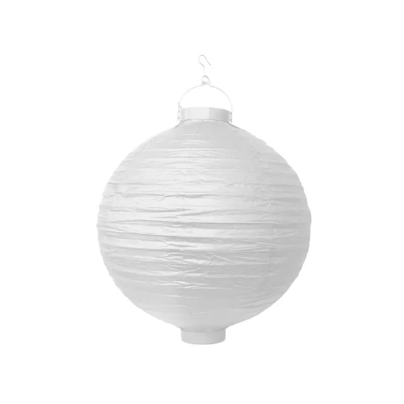 LANTERNA IN CARTA BIANCA CON LAMPADINA 30 CM