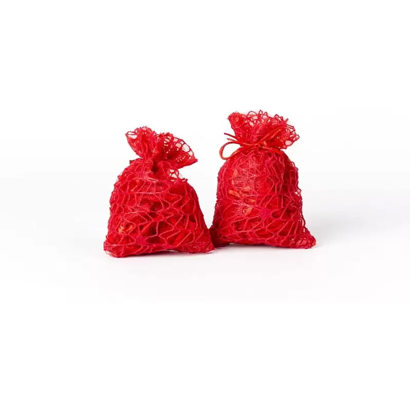 SACCHETTO ROSSO A RETE PORTACONFETTI
