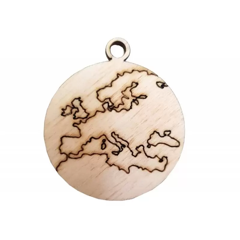 DECORAZIONI MAPPAMONDO DI LEGNO - 24 PZ
