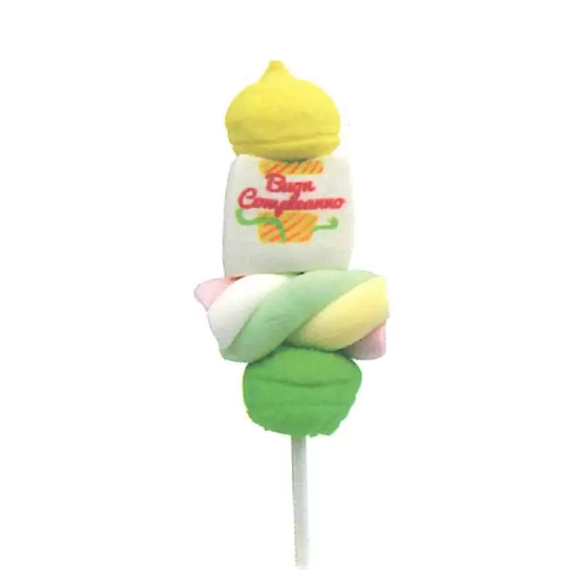 MINI SPIEDINI DI MARSHMALLOW BUON COMPLEANNO  NUOVA GRAFIGA 1 PZ - 0883