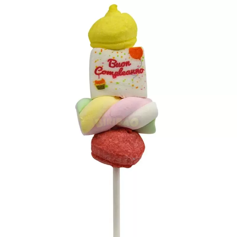 MINI SPIEDINI DI MARSHMALLOW BUON COMPLEANNO PALLONCINI  NUOVA GRAFIGA 1 PZ - 1885