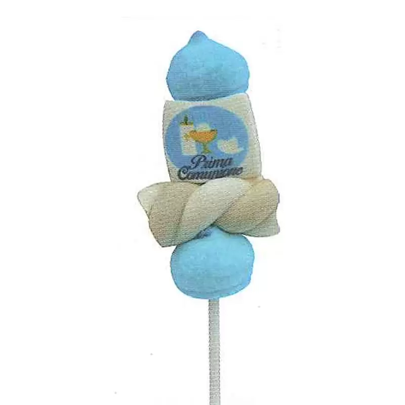 MINI SPIEDINI DI MARSHMALLOW PRIMA COMUNIONE CELESTE NUOVA GRAFIGA 1 PZ - 1901