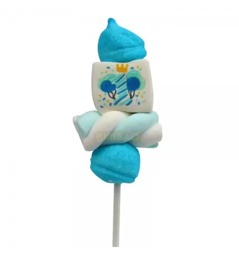 MINI SPIEDINI DI MARSHMALLOW PRIMO COMPLEANNO BLU NUOVA GRAFIGA 1 PZ - 1883