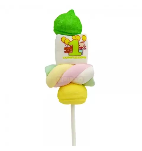 MINI SPIEDINI DI MARSHMALLOW PRIMO COMPLEANNO VERDE NUOVA GRAFIGA 1 PZ - 1879