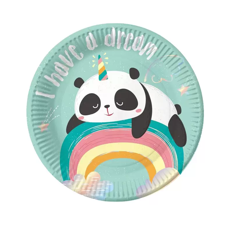 Piatti Dessert Panda - Arcobaleno I Have a dream 6pz PF-TRP7