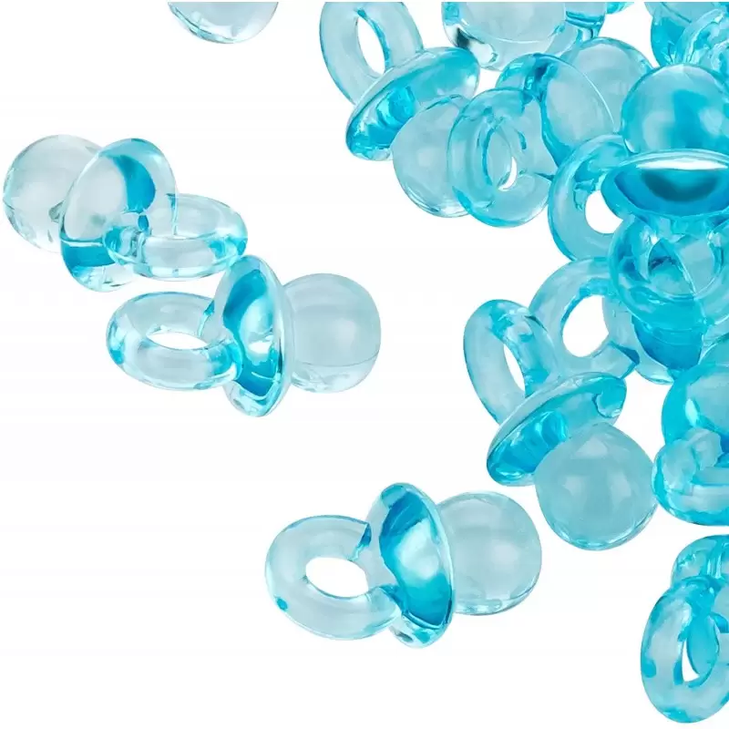 CIUCCETTO CELESTE DI PLASTICA CIONDOLO