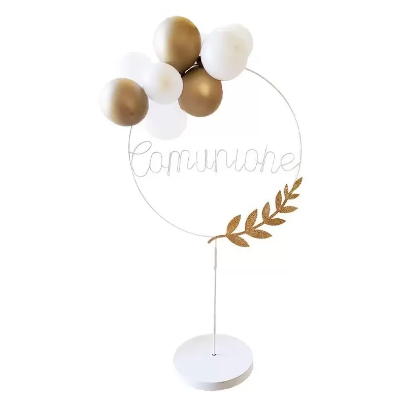 CERCHIO DECORATIVO CON PALLONCINI PRIMA COMUNIONE