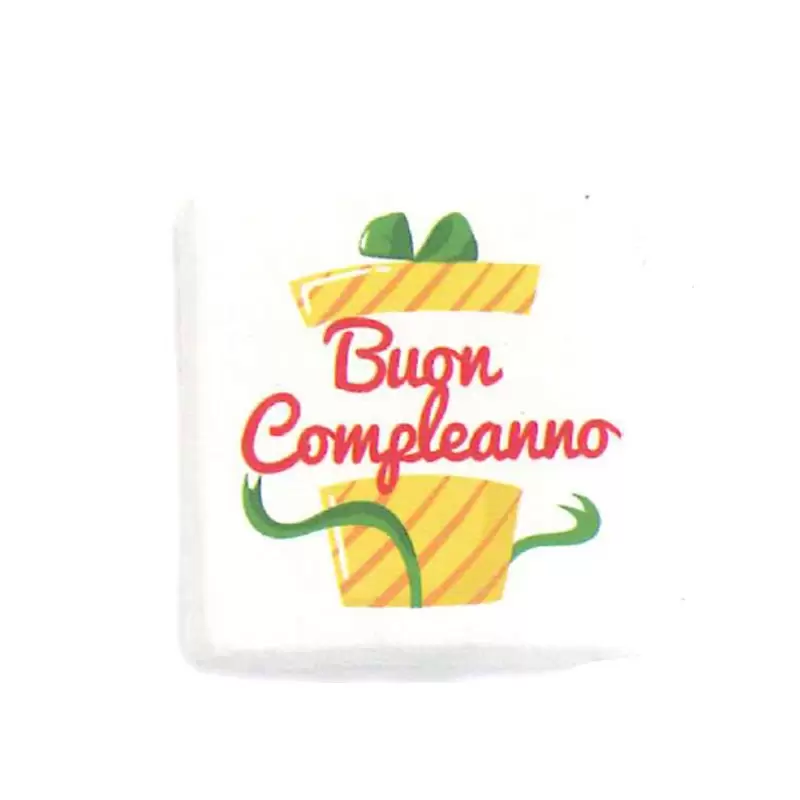 Mini Quadratino Marshmallow Stampati buon compleanno nuova grafica 20 pz - 0894