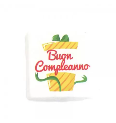 Mini Quadratino Marshmallow Stampati buon compleanno nuova grafica 20 pz - 0894