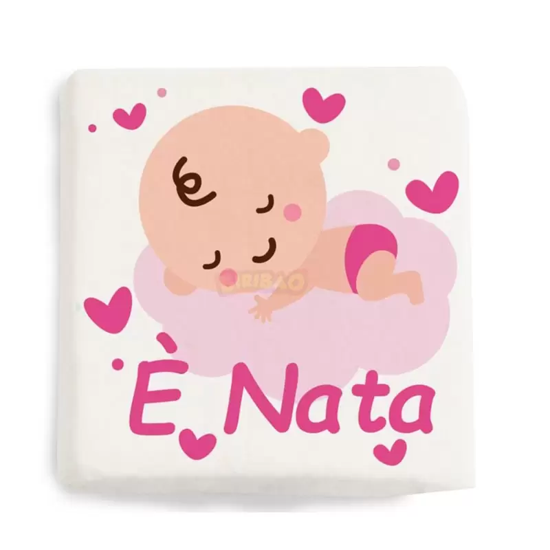 Mini Quadratino Marshmallow Stampati è nata nuova grafica 20 pz - 0889