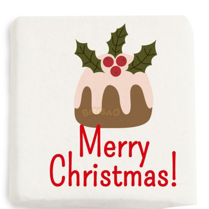 Mini Quadratino Marshmallow Stampati merry christmas pas nuova grafica 20 pz - 1891