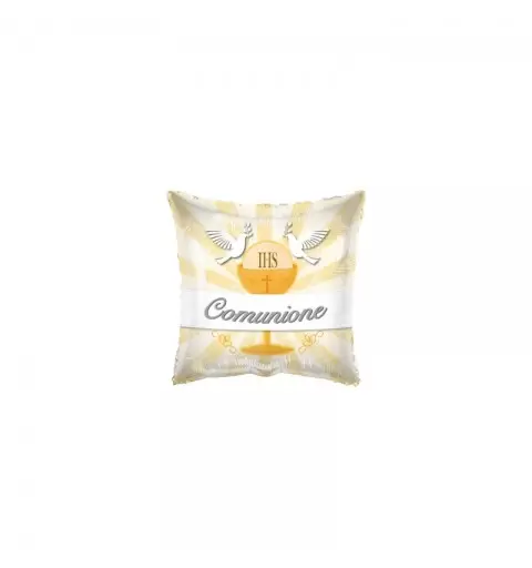 PALLONCINO FOIL QUADRATO COMUNIONE 995144-01