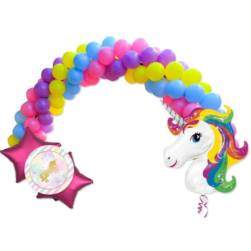 Composizione di palloncini centrotavola Unicorno Color