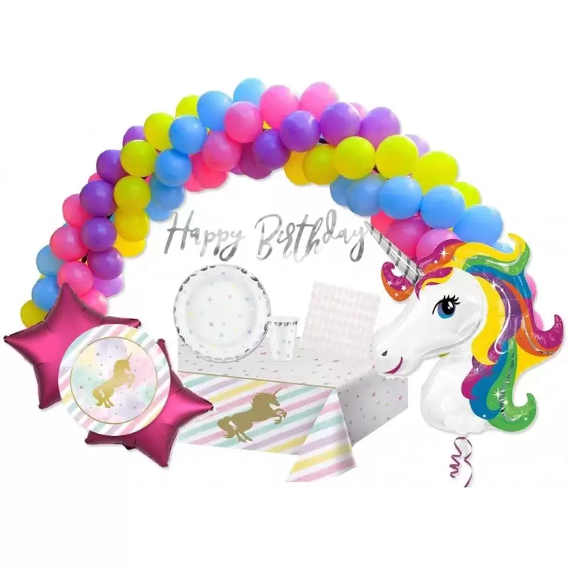 KIT N.77 UNICORN STARS CON ARCO DI PALLONCINI