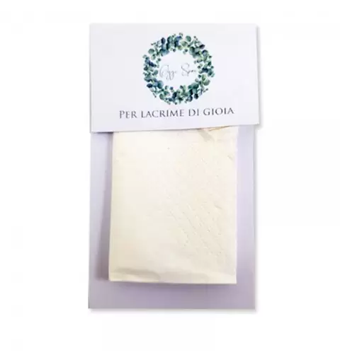CARTONCINO PORTAFAZZOLETTI MATRIMONIO EUCALIPTO