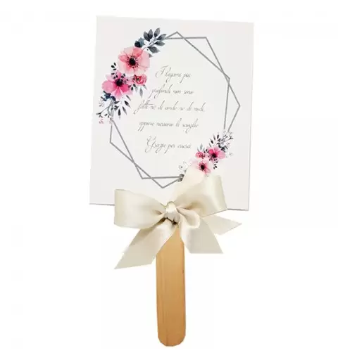 CARTONCINO VENTAGLIO MATRIMONIO GEOMETRIC FLOWERS