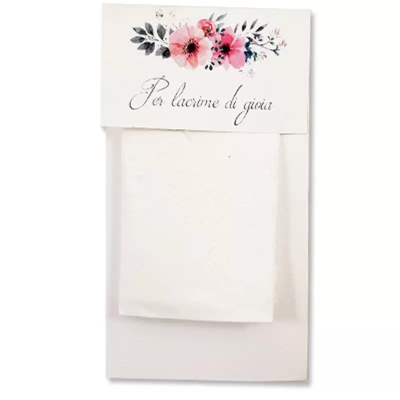 CARTONCINO PORTAFAZZOLETTI MATRIMONIO GEOMETRIC FLOWERS