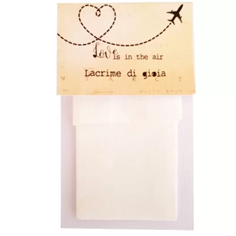 CARTONCINO PORTAFAZZOLETTI MATRIMONIO TEMA VIAGGIO
