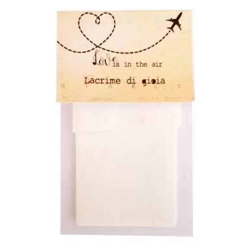 CARTONCINO PORTAFAZZOLETTI MATRIMONIO TEMA VIAGGIO