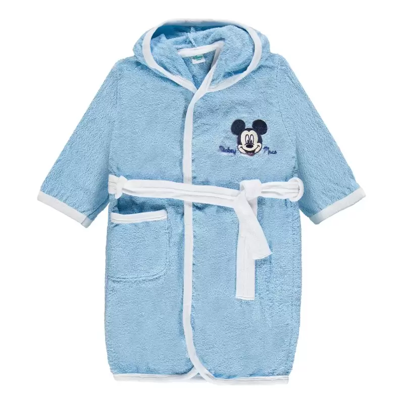 Accappatoio In Spugna Topolino Mickey Mouse per bambini WB202MA Cielo scuro 7009 TG 24 mesi
