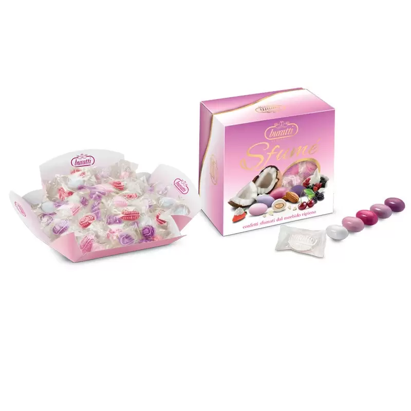 Confetti Buratti Vassoio Tenerezze Sfumè Rosa 500gr