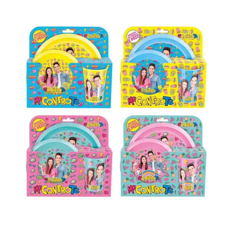 Set pappa 3pz Me Contro Te Grafiche e colori assortiti 1pz