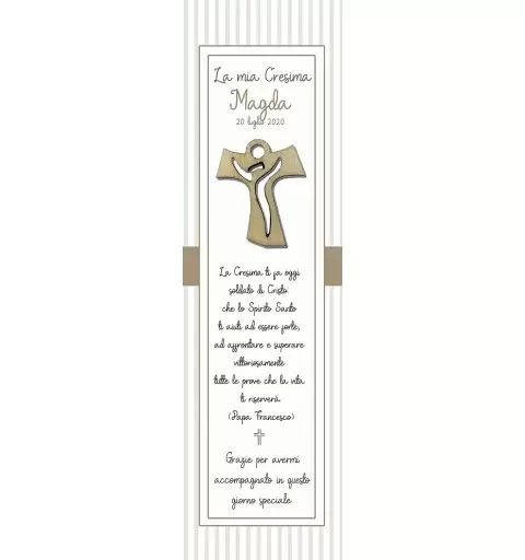 50 SEGNAPOSTO CRESIMA GIRL PERSONALIZZABILI CON CROCE DI LEGNO