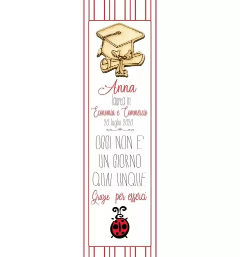 50 SEGNAPOSTO LAUREA PERSONALIZZATI CON TOCCO DI LEGNO