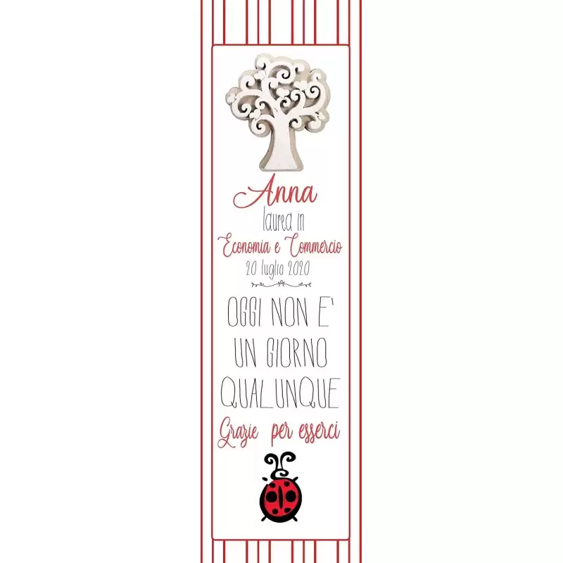 50 SEGNAPOSTO LAUREA PERSONALIZZATI CON ALBERO CUORI DI LEGNO