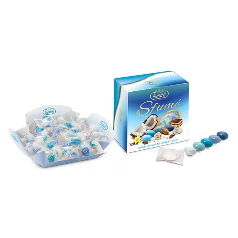 CONFETTI BURATTI TENEREZZE SFUMÉ CELESTI 500 GR INCARTATI SINGOLARMENTE