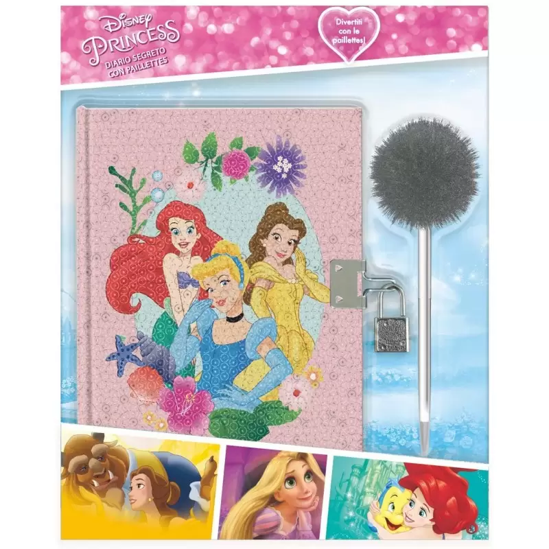 DIARIO SEGRETO PRINCIPESSE DISNEY CON PAILLETTES