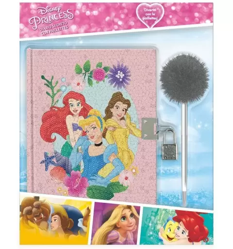 DIARIO SEGRETO PRINCIPESSE DISNEY CON PAILLETTES