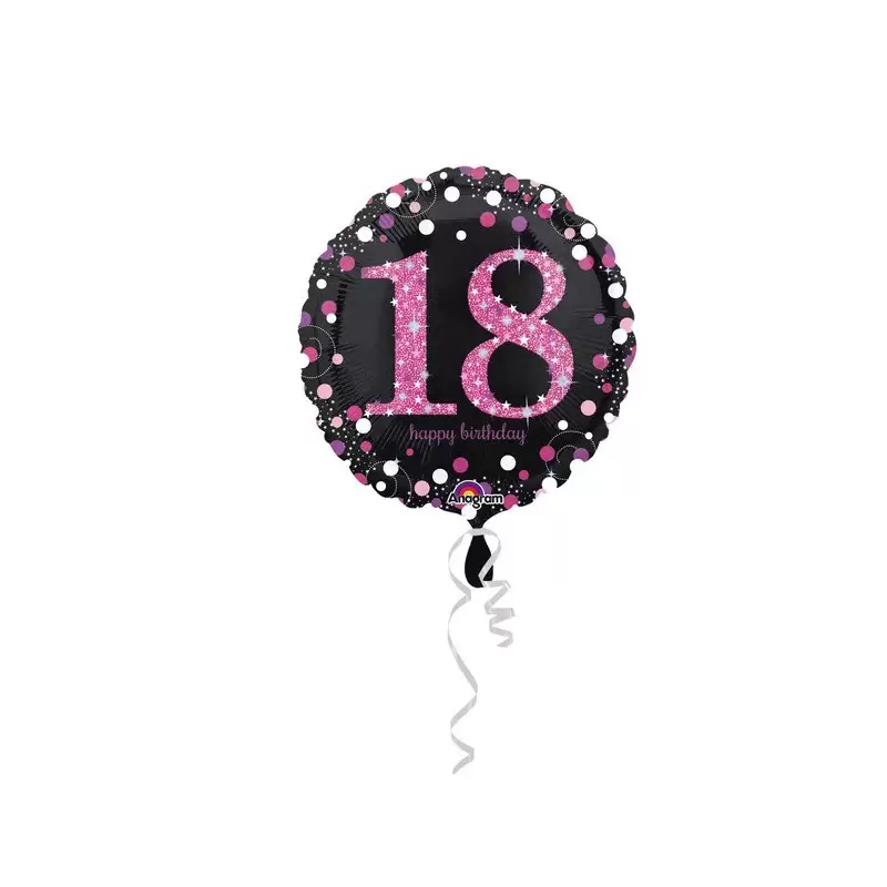 Palloncino foil 18 Anni Pois Pink Celebration olografico 45 cm 3378301 - 1pz
