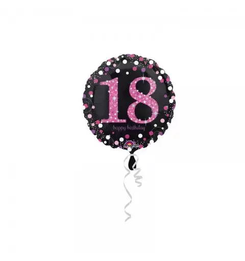Palloncino foil 18 Anni Pois Pink Celebration olografico 45 cm 3378301 - 1pz