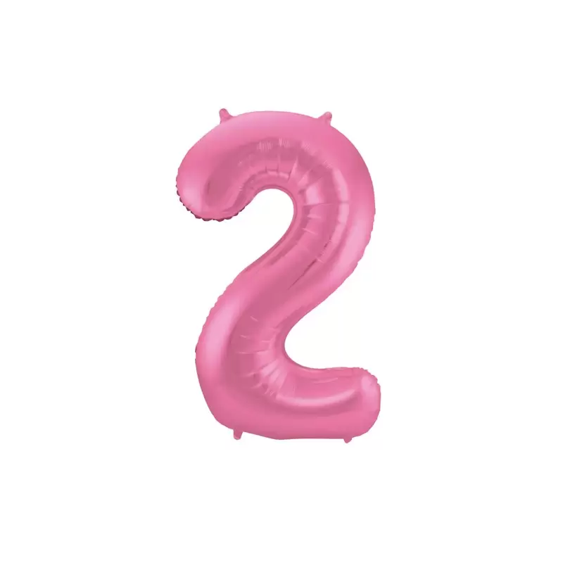 Palloncino foil Numerale Satinato Rosa  n°2 - 86cm 65902