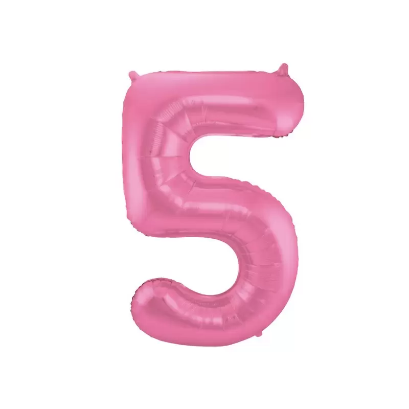 Palloncino foil Numerale Satinato Rosa  n°5 - 86cm 65905