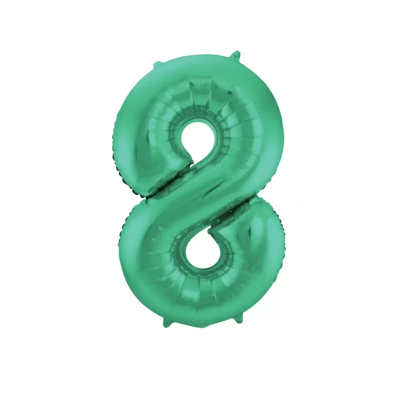 Palloncino foil Numerale Satinato Verde n° 8 - 86cm 65918