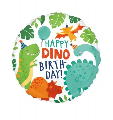 PALLONCINO FOIL DINONAURI HAPPY DINO BIRTHDAY