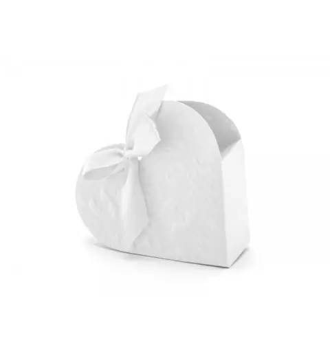 10 SCATOLINE PORTACONFETTI CUORE BIANCO