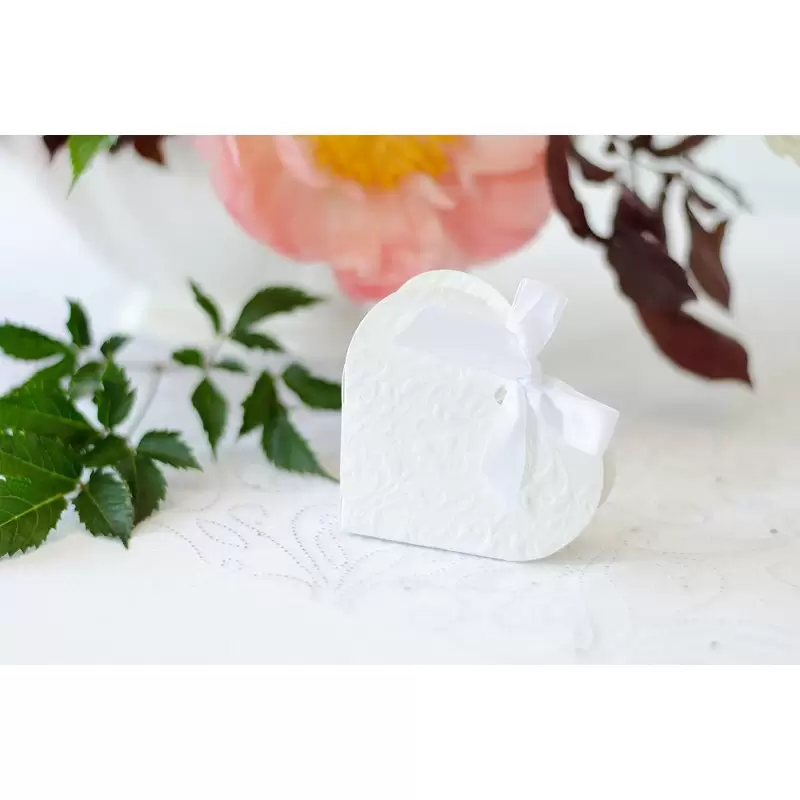 10 SCATOLINE PORTACONFETTI CUORE BIANCO