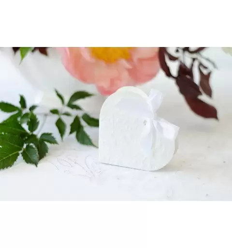 10 SCATOLINE PORTACONFETTI CUORE BIANCO