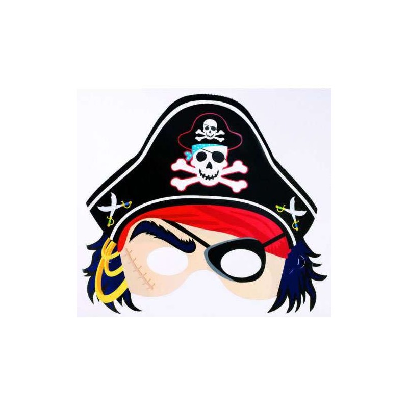 Maschera pirata di cartoncino - 5 pz