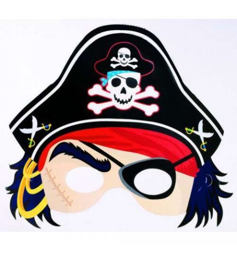 Maschera pirata di cartoncino - 5 pz