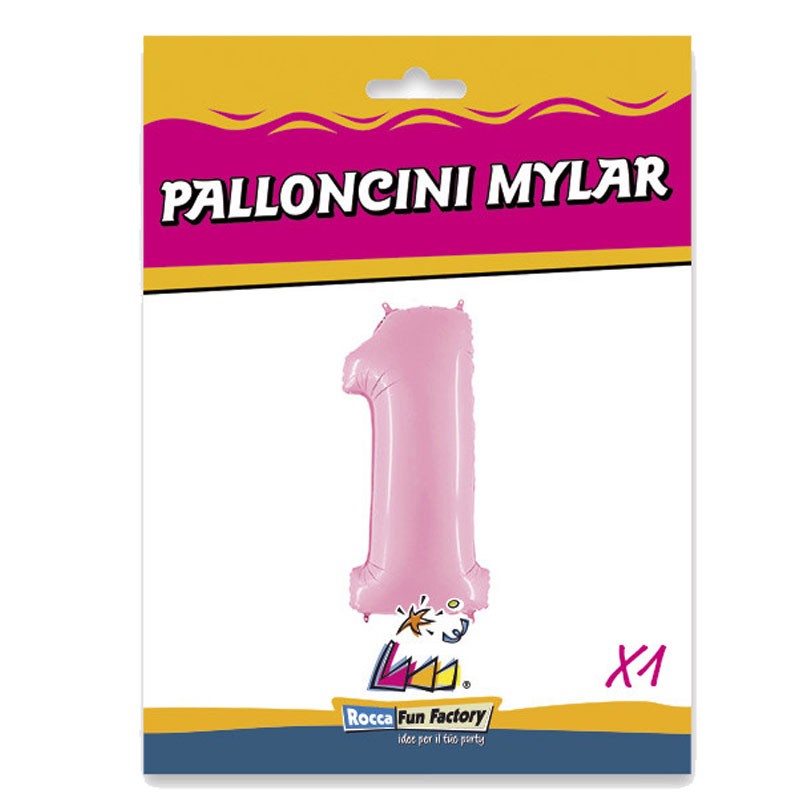 Palloncino numero 1 rosa 101 cm - RCP 1/01