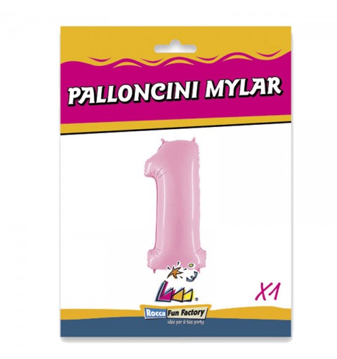 Palloncino numero 1 rosa 101 cm - RCP 1/01