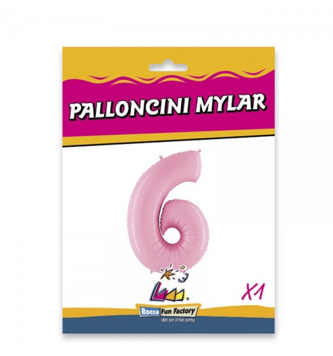 Palloncino numero 6 rosa 101 cm - RCP 6/01