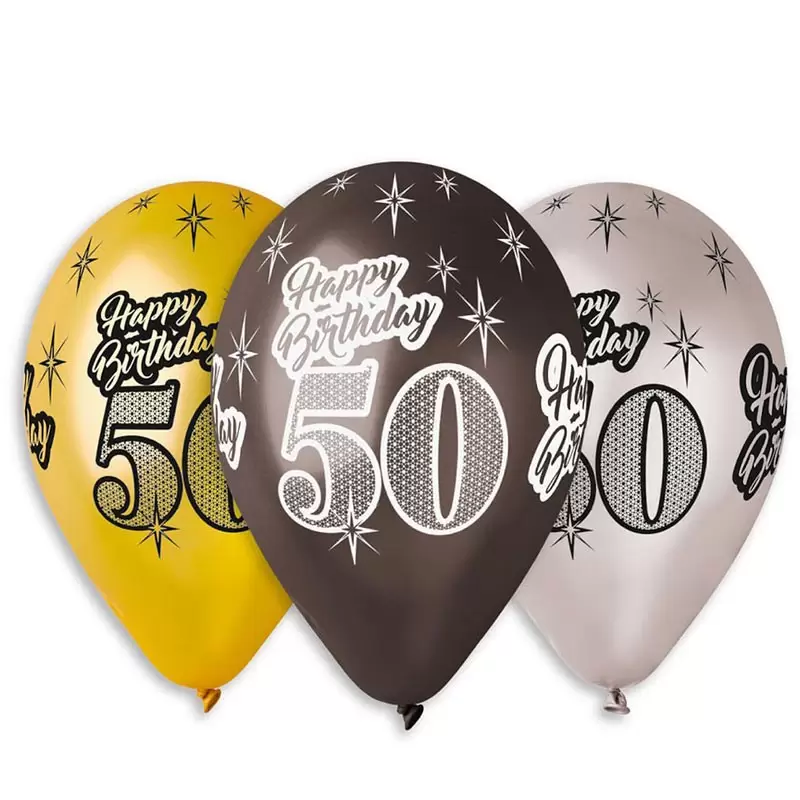 PALLONCINI IN LATTICE 50 ANNI 30 CM 6 PZ - GMS110/P457