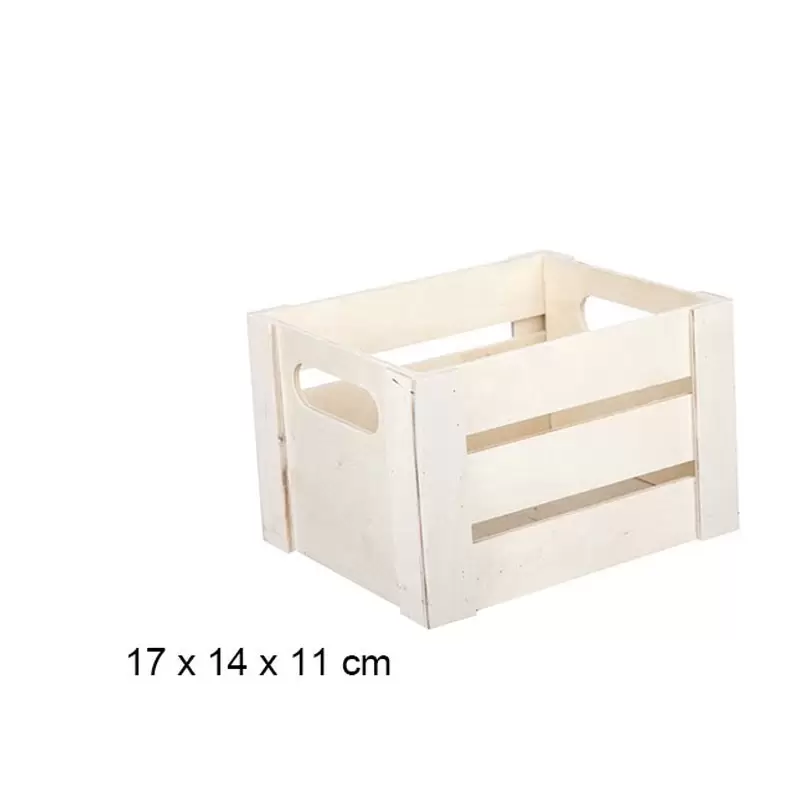 MINI CASSETTA DELLA FRUTTA IN LEGNO NATURALE 17 CM 1 PZ - 108289